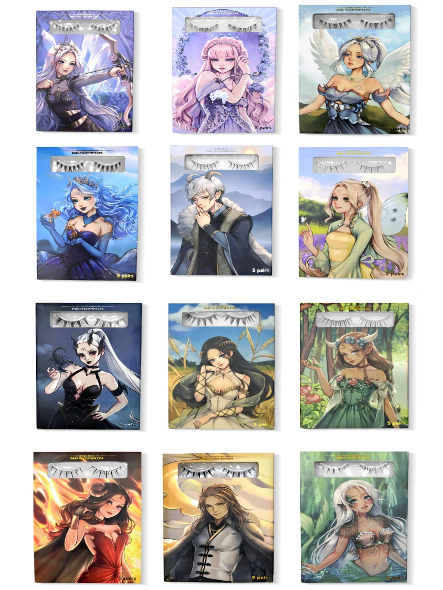12 Zodiac Manhua/Anime Lashes bundle
