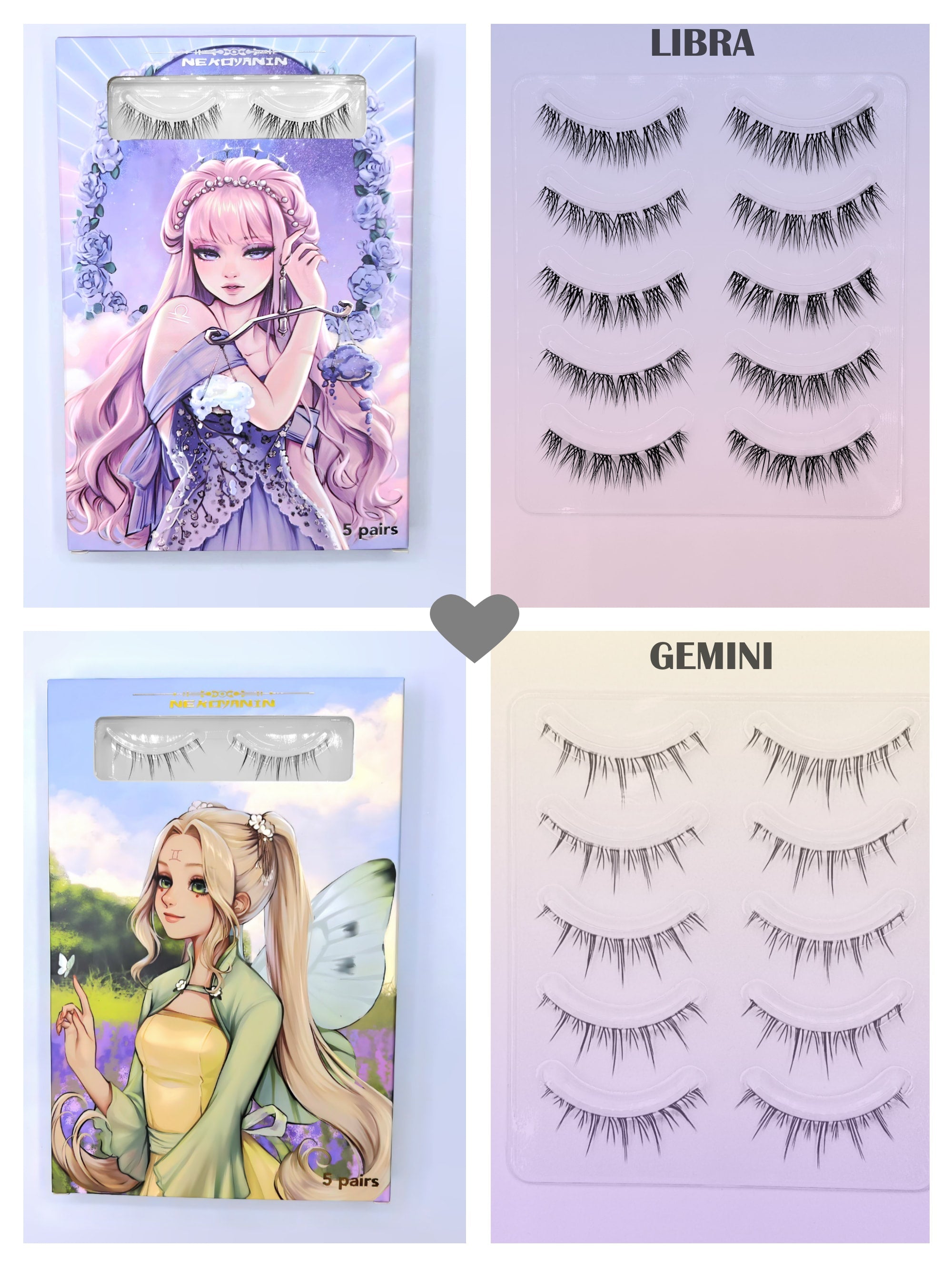 12 Zodiac Manhua/Anime Lashes bundle