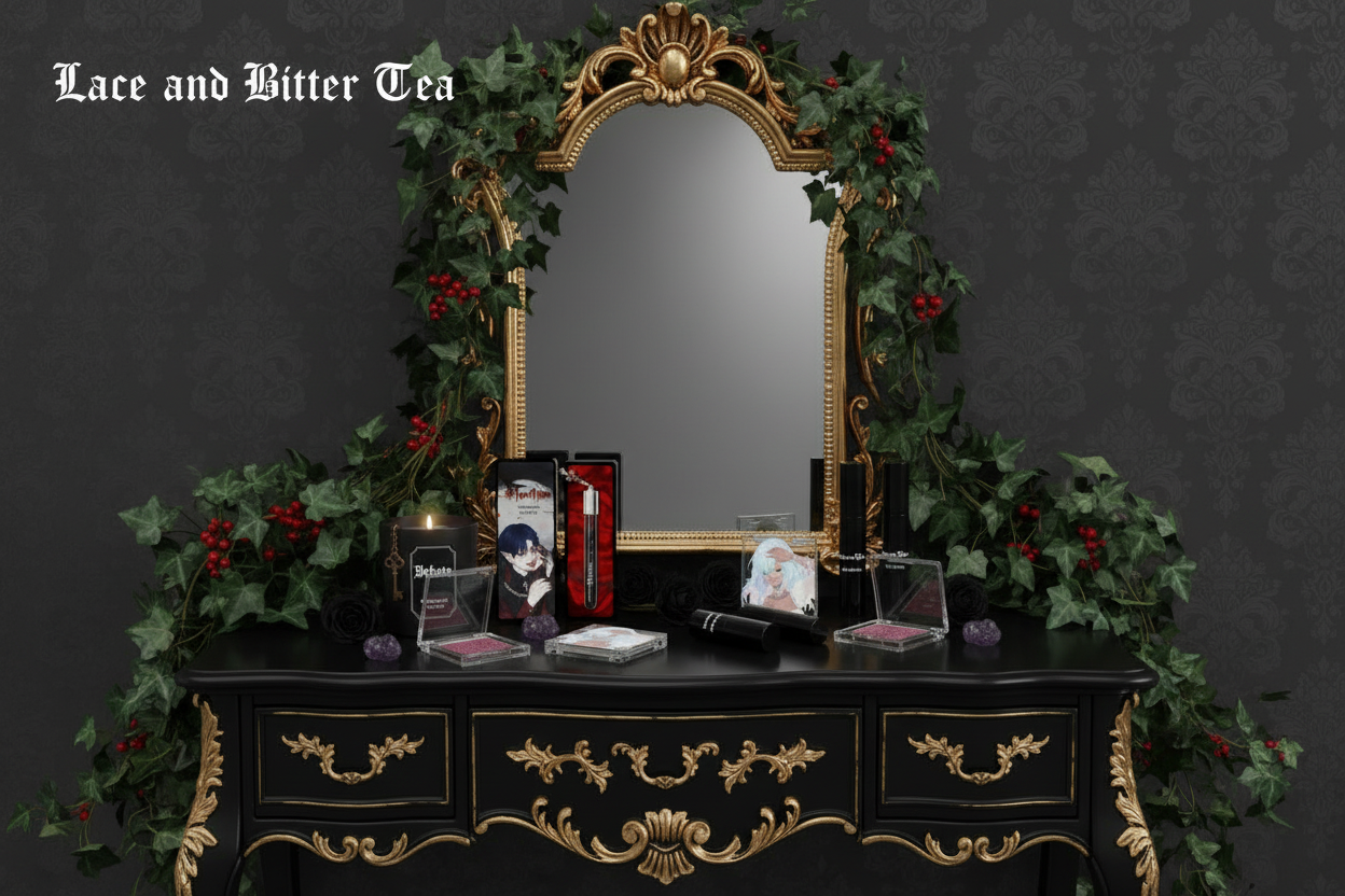 Lace and Bitter Tea Ornate Vanity with Ivy Banner